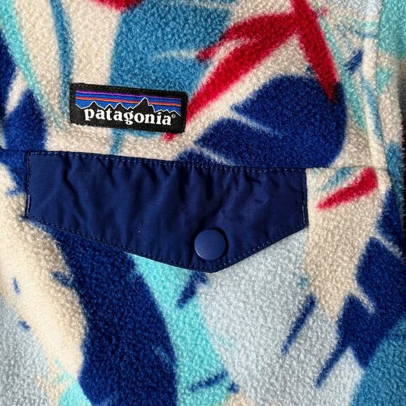 Patagonia Synchilla Snap T Feather Dance Red Blue White Fleece Pullover XS - Picture 3 of 7